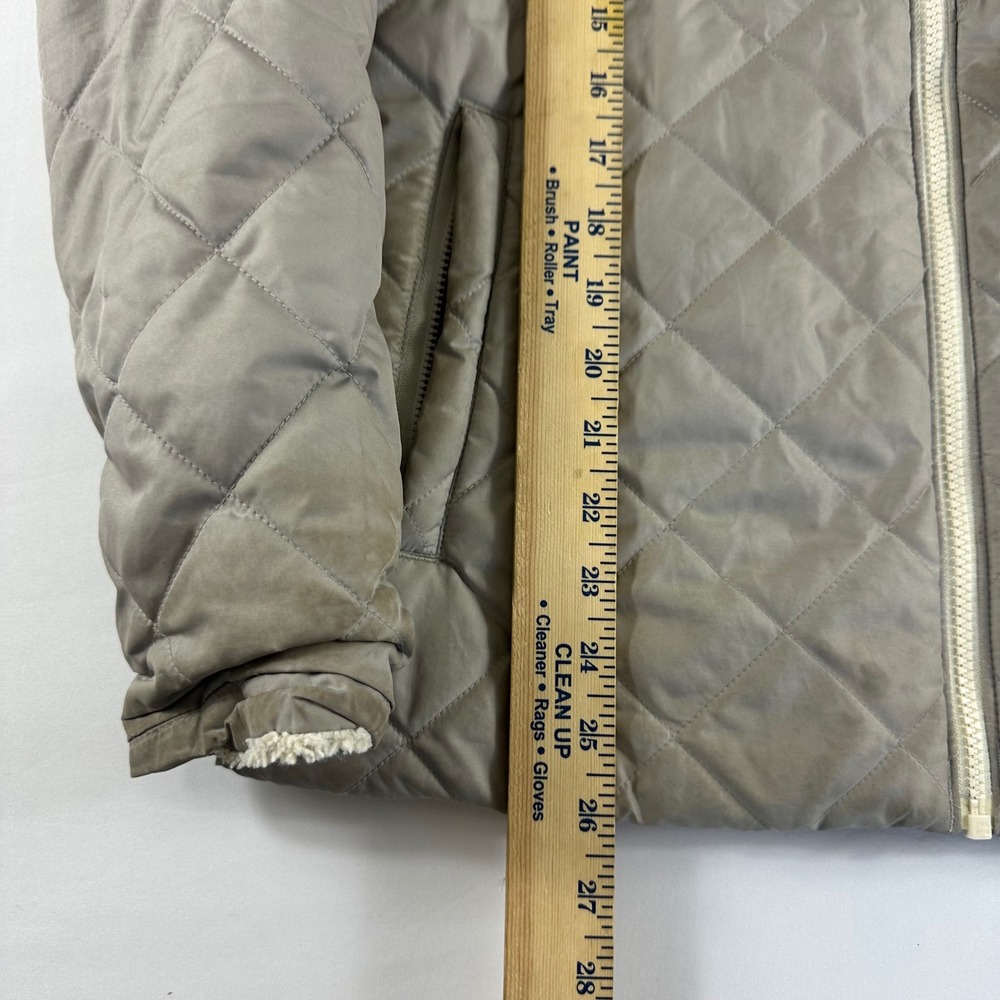 Columbia Quilted Fleece Lined Hooded Jacket Women's Large Tan - Picture 7 of 14